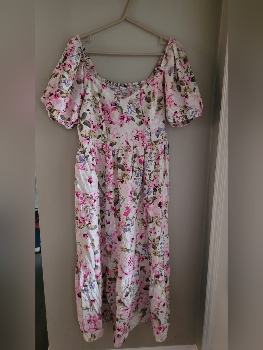 Floral Midi Dress in Pink
